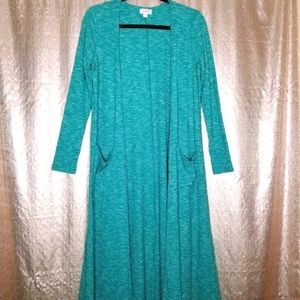 LuLaRoe BNWOT S Sarah duster cardigan - teal/white